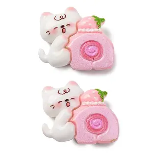 Cat Theme Opaque Resin Cabochons