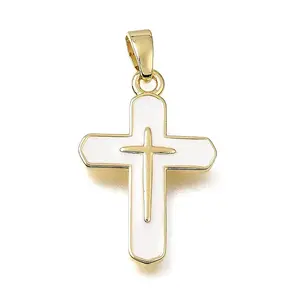 Brass with White Enamel Charms