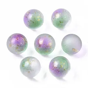 Transparent Spray Painted Frosted Glass Beads