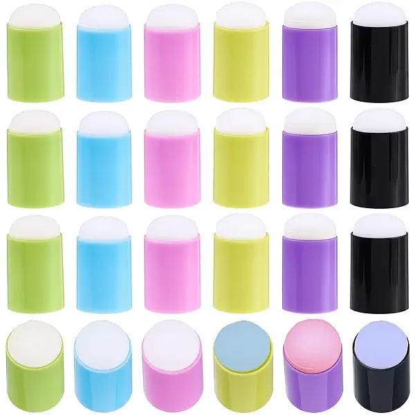 60Pcs 6 Colors Plastic Finger Sponge Daubers for Painting