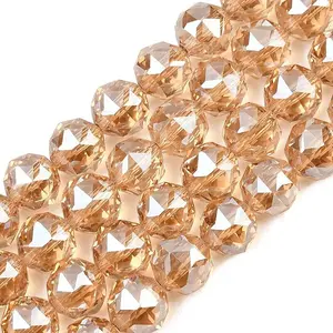 Transparent Electroplate Glass Beads Strands