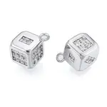 Brass Micro Pave Clear Cubic Zirconia Charms