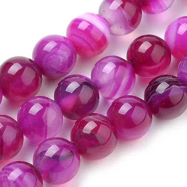 Natural Striped Agate/Banded Agate Beads Strands