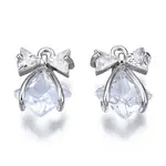 Brass Inlaid Clear Cubic Zirconia Pendants