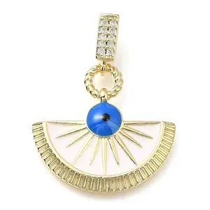 Brass Micro Pave Cubic Zirconia Pendants
