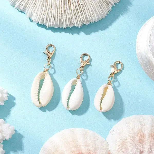 20Pcs Natural Cowrie Shell Pendant Decoration