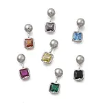 Brass Micro Pave Cubic Zirconia Square Charms