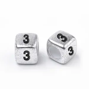 Antique Silver Plated Acrylic Beads