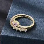 Brass Micro Pave Cubic Zirconia Cuff Open Rings