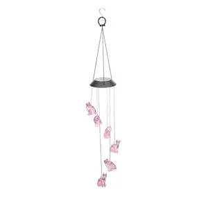 LED Solar Powered Cat Wind Chime
