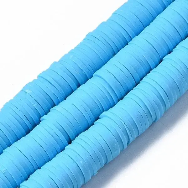 Flat Round Handmade Polymer Clay Beads