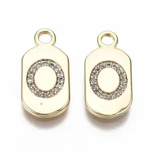 Brass Micro Pave Clear Cubic Zirconia Pendants