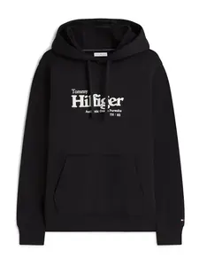 TOMMY HILFIGER Mikina 'NAUTICAL'  čierna / biela