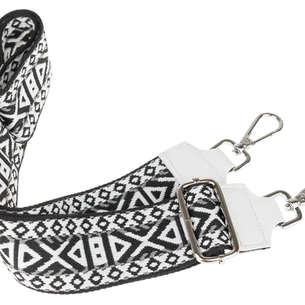 NovaKabelka.cz Látkový přídavný popruh ornamento bianca argento