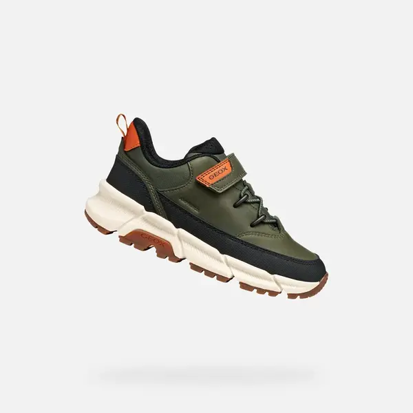 Khaki chlapecké tenisky Geox Flexyper Plus - Kluci