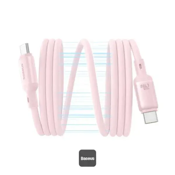 Magnetický kabel Baseus PicoGo USB-C/USB-C 1m 240W, růžová