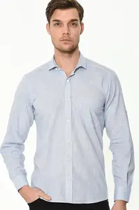 G625 DEWBERRY LINEN SHIRT-PLAIN BLUE