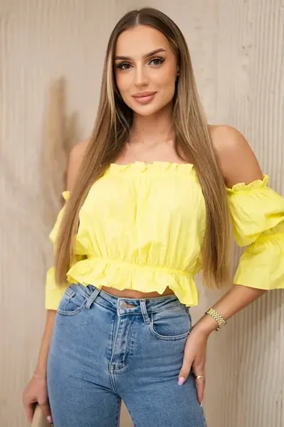 Yellow blouse over the shoulder