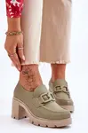 Boto Elegantné topánky na mieste s ozdobou zeleným lemarom Harmel