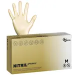 Nitrilové rukavice Espeon Nitril Sparkle - 100 ks, perleťové zlaté, velikost M (100150) + dárek zdarma