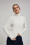 Marisse Thin Turtleneck Sweater, Pearl