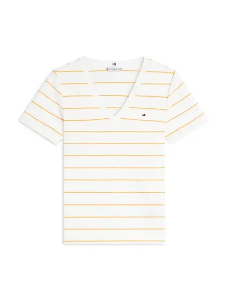 TOMMY HILFIGER Tričko 'CODY'  mandarínková / biela