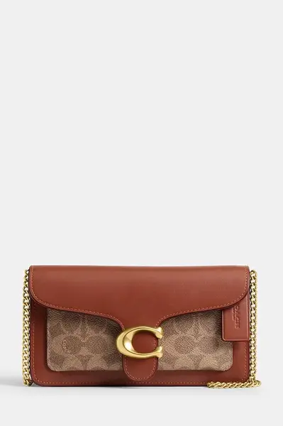 Coach Kožená kabelka Coach Tabby Chain Clutch In Signature Canvas
