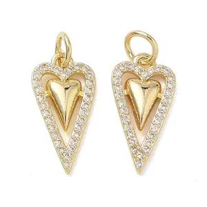 Brass Micro Pave Clear Cubic Zirconia Pendants