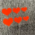 6Pcs 3 Styles Heart PET Waterproof Car Stickers