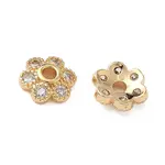 Brass Micro Pave Clear Cubic Zirconia Bead Caps