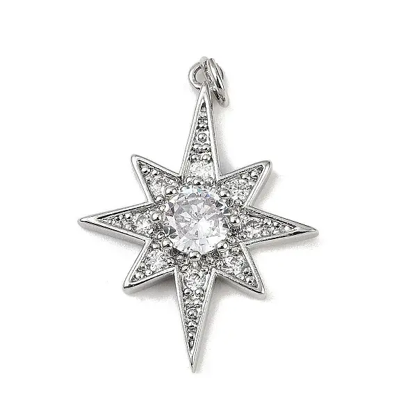 Brass Micro Pave Cubic Zirconia Pendants