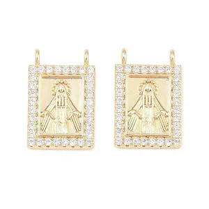 Religion Brass Micro Pave Clear Cubic Zirconia Pendants