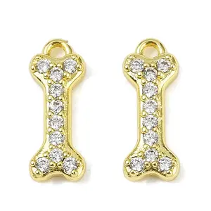 Brass Micro Pave Clear Cubic Zirconia Pendants