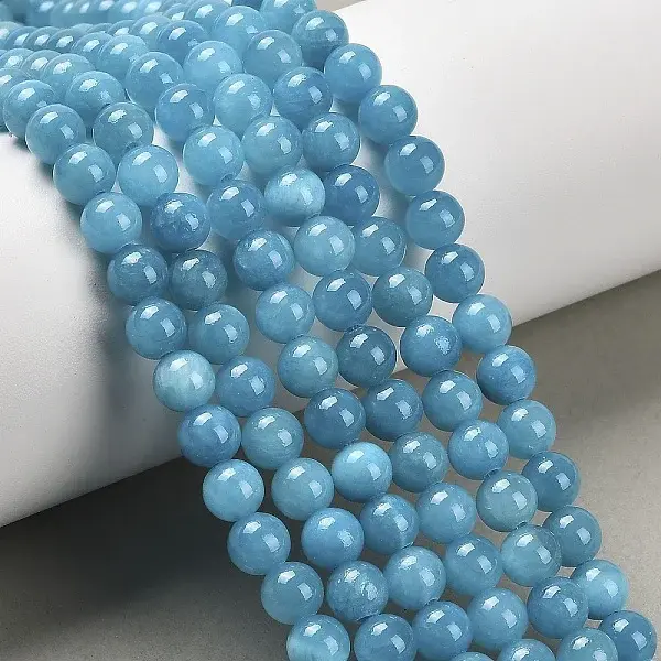 Natural Dyed Yellow Jade Gemstone Bead Strands