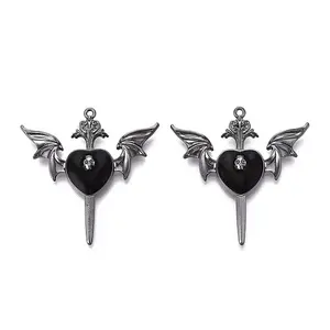 Alloy Enamel and Rhinestone Pendants