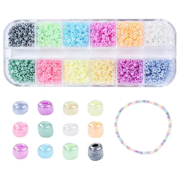 48G 12 Colors Glass Seed Beads