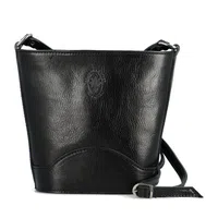 Dámská kožená crossbody kabelka černá - Delami Saimix