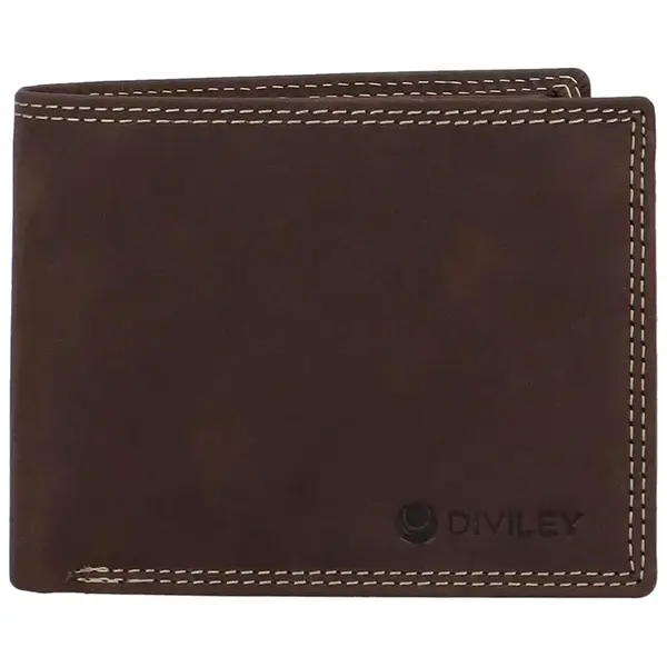 Pánská kožená peněženka tmavě hnědá - Diviley Perkins