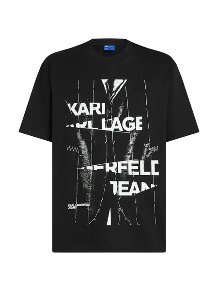 KARL LAGERFELD JEANS Tričko  čierna / biela