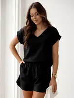 Resti Linen women’s set with short sleeves and short shorts