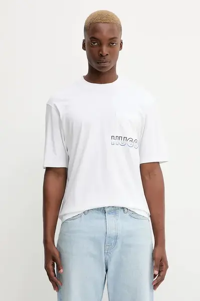 Bavlněné tričko Hugo Blue Nogoste