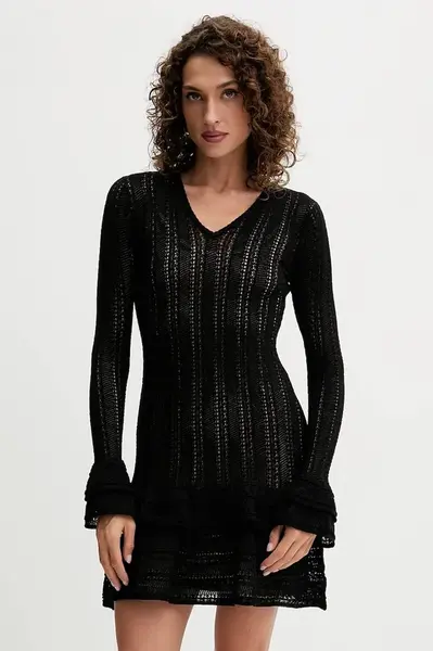 Šaty Twinset černá barva, mini, 252TP3180