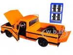 1972 Chevrolet Cheyenne Pickup Truck Orange with Black Stripes and Extra Wheels "Just Trucks" Series 1/24 Diecast Model Car by Jada