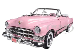 1949 Cadillac Coupe DeVille Convertible Pink 1/18 Diecast Model Car by Road Signature