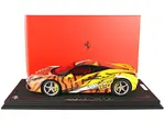Ferrari 488 GTB "IPE Exhaust" Giallo Modena Yellow with Tiger Graphics with DISPLAY CASE Limited Edition to 100 pieces Worldwide 1/18 Model Car by BB