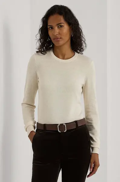Svetr Lauren Ralph Lauren dámský, béžová barva, lehký