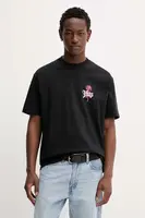 Bavlněné tričko Vans pánské, černá barva, s potiskem, VN000PCHBLK1