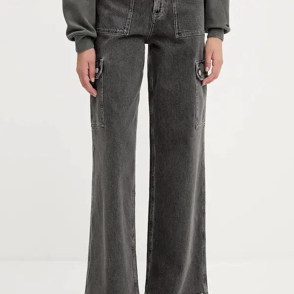 Džíny Tommy Jeans dámské, šedá barva, DW0DW20483