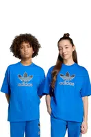 Dětské bavlněné tričko adidas Originals modrá barva, s aplikací, JV8557