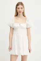 Bavlněné šaty Tommy Jeans bílá barva, mini, DW0DW20882